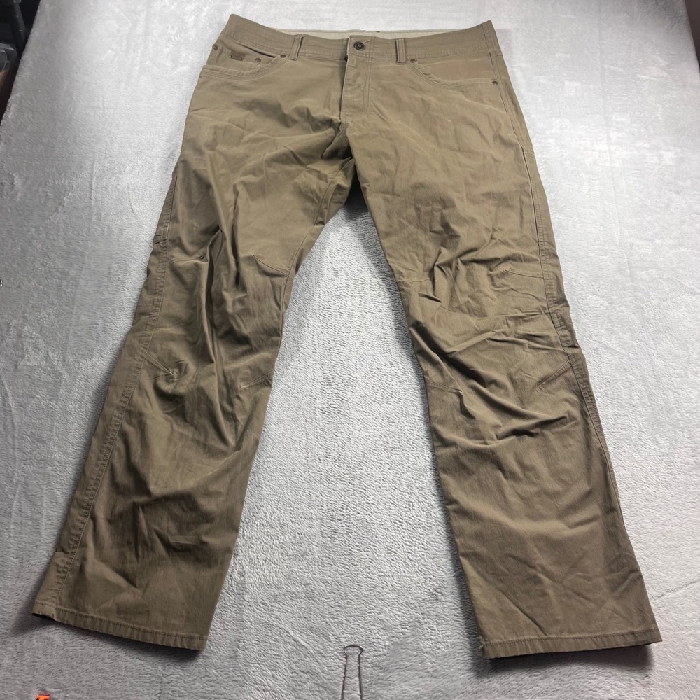 Kuhl Revolvr Mens 38x32 Tan Brown Hiking Travel Performance 5-Pocket Pants